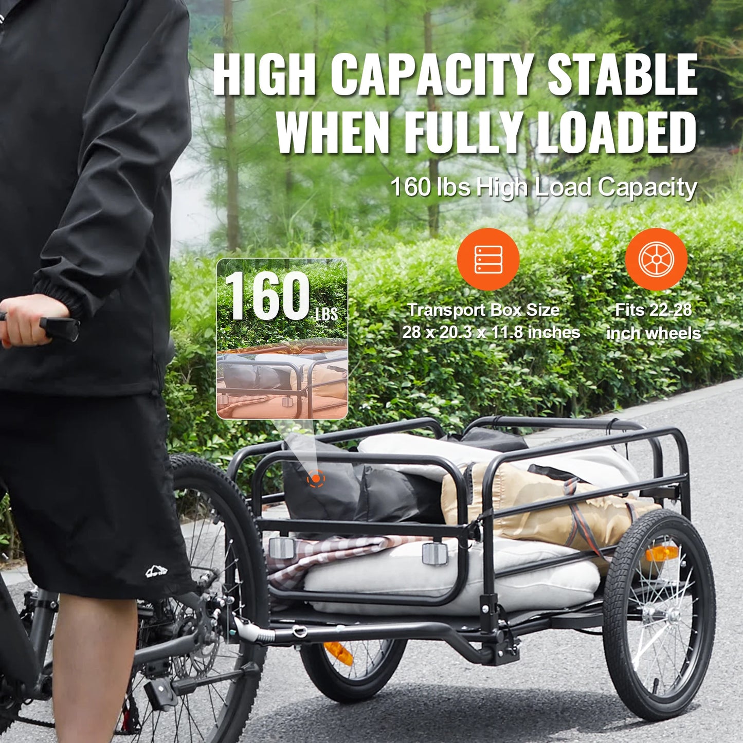 Foldable Bike Cargo Trailer for Hauling Gear