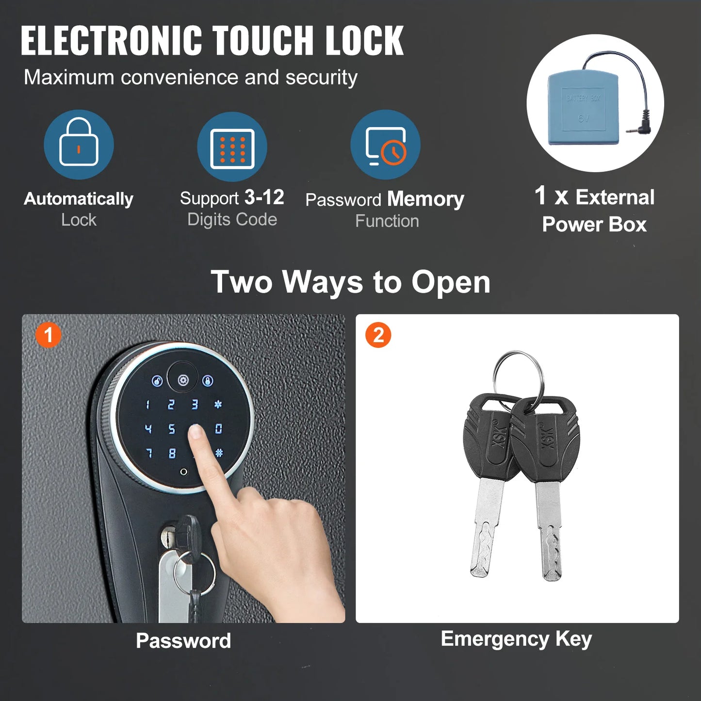 SucceBuy Gun Safe With Digital Keypad And Removable Shelf