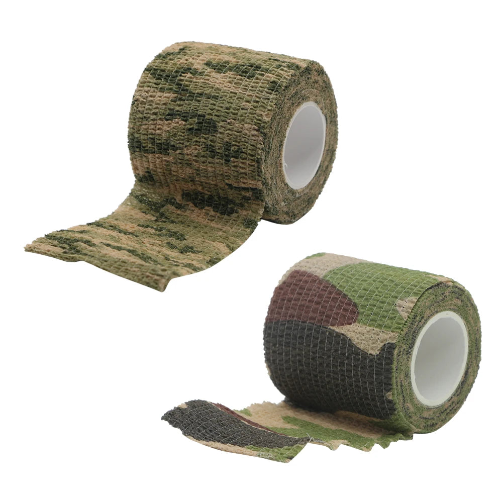 4.5mx5cm Camouflage Adhesive Elastic Bandage Reusable Camping Hunting Camera Binoculars Water Bottle Disguise Wrap Bandage
