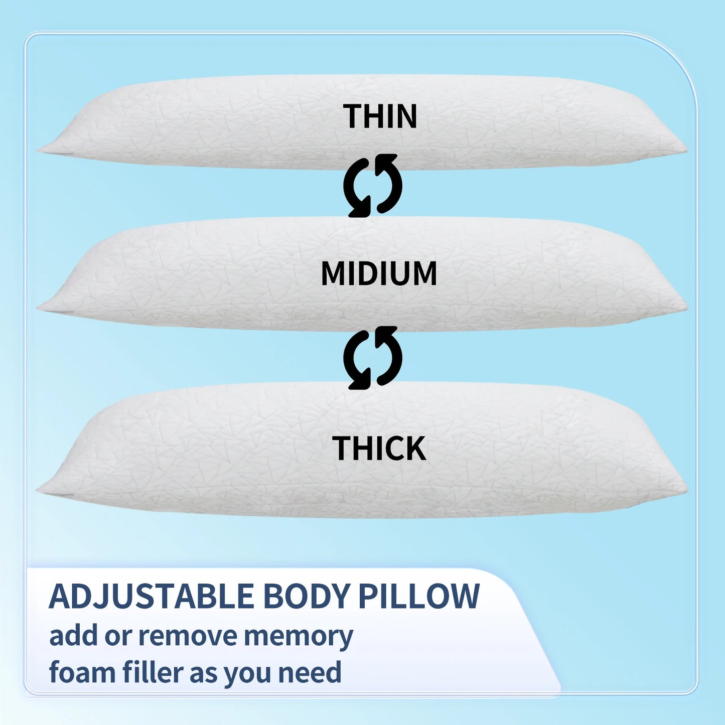 NONECN Memory Foam Body Pillow For Adults Long Sleeping Pillow