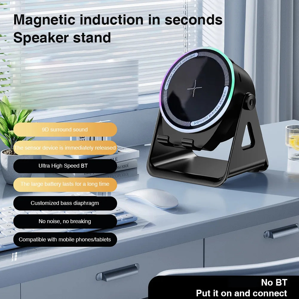Shunmaii 3in1 Wireless Bluetooth Speaker Phone Stand RGB Ambient Light