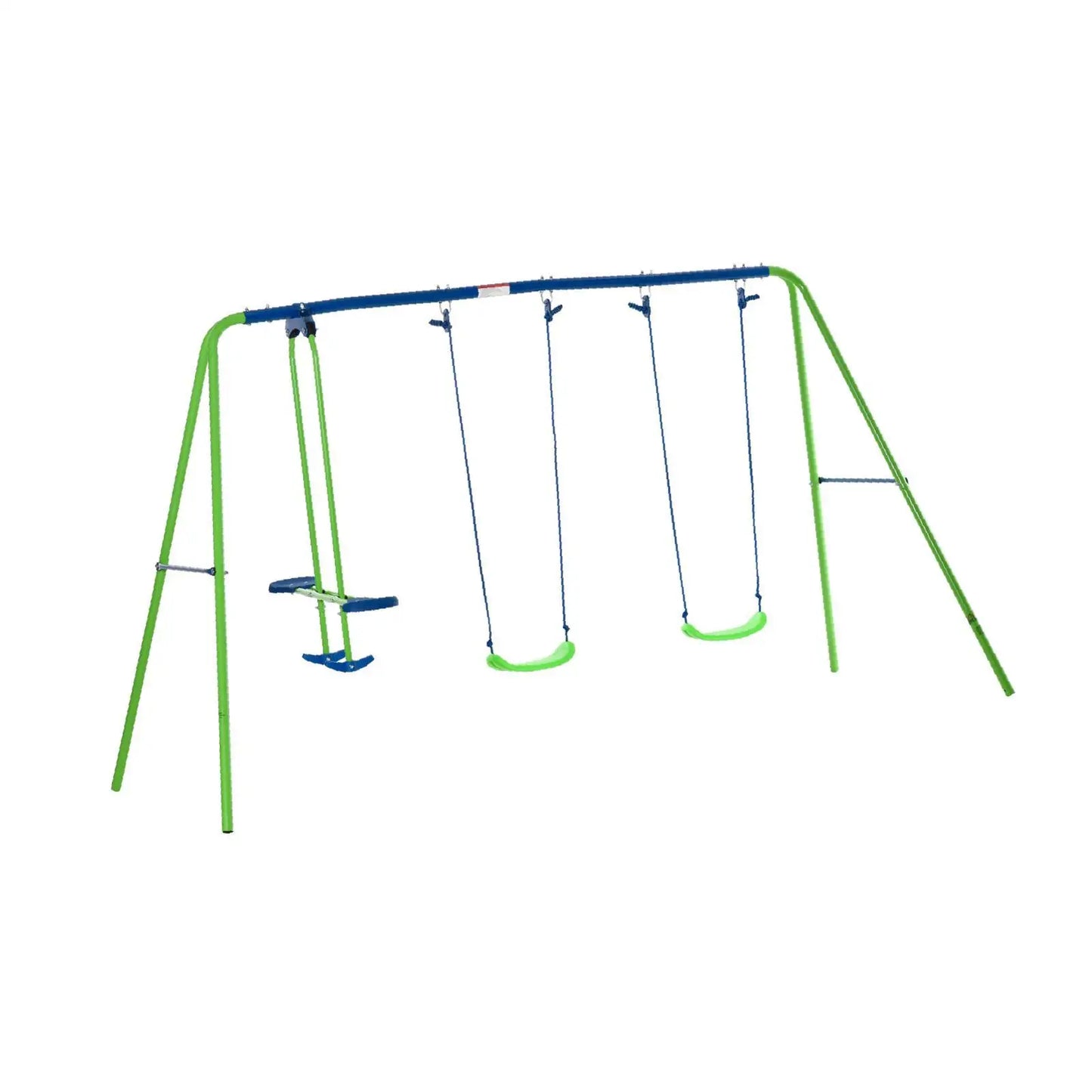 Heavy Duty Outdoor Swing Set with Adjustable Height Metal Frame