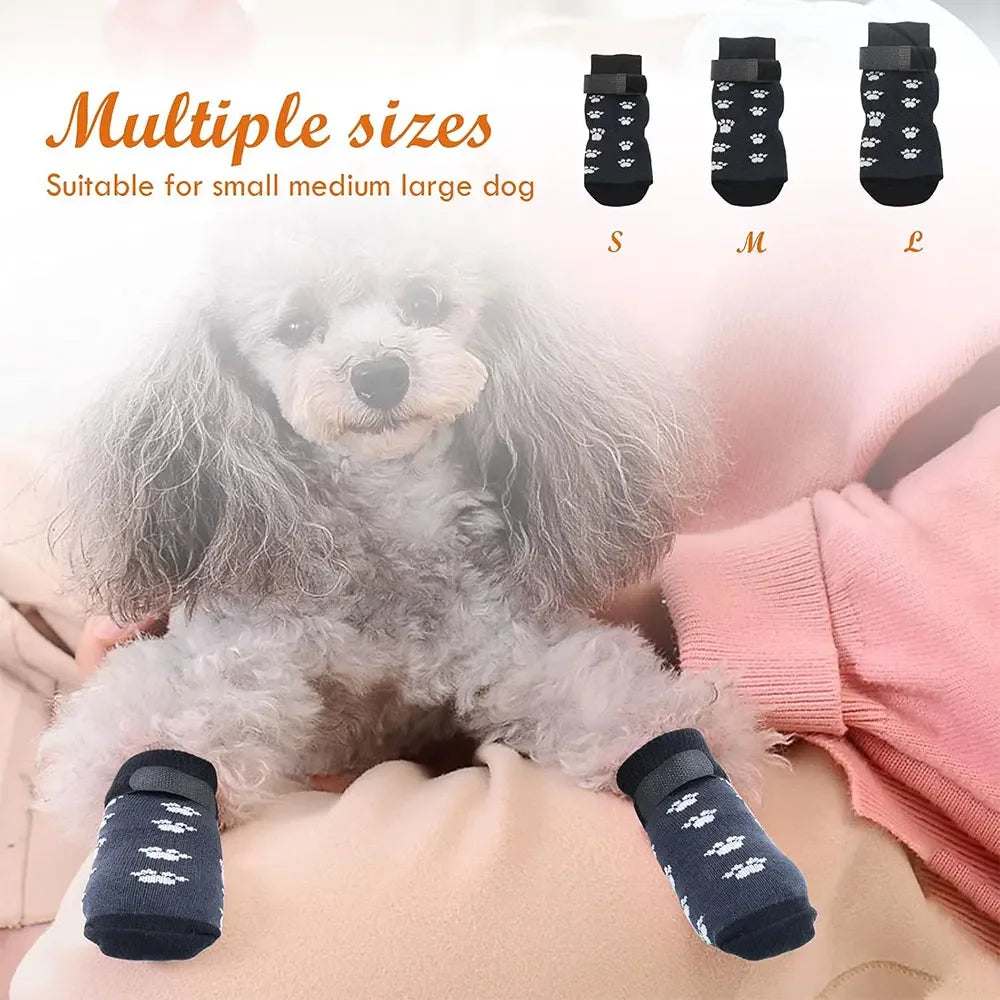 4 Pack Anti Slip Dog Socks For Paw Protection Floor