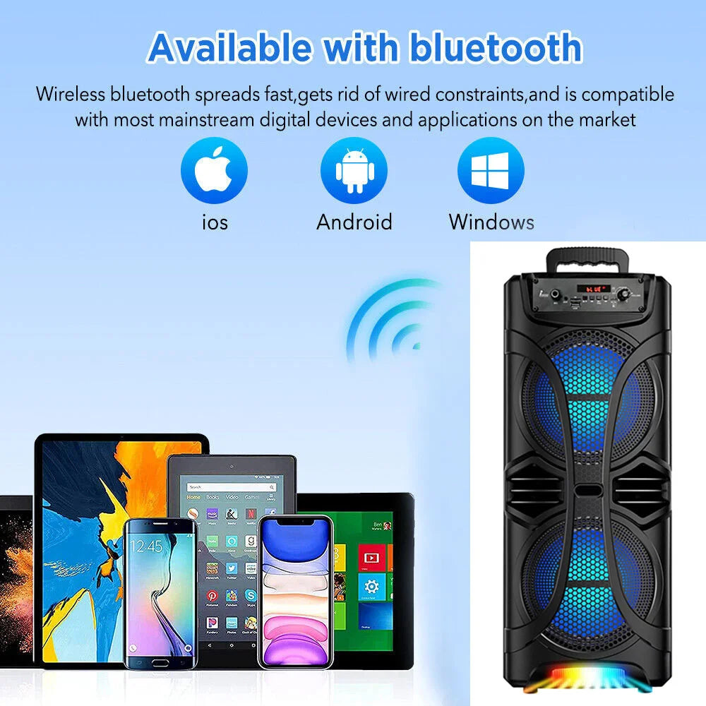 Curuk 6800W Portable Bluetooth Speaker Sound System With Karaoke Lights
