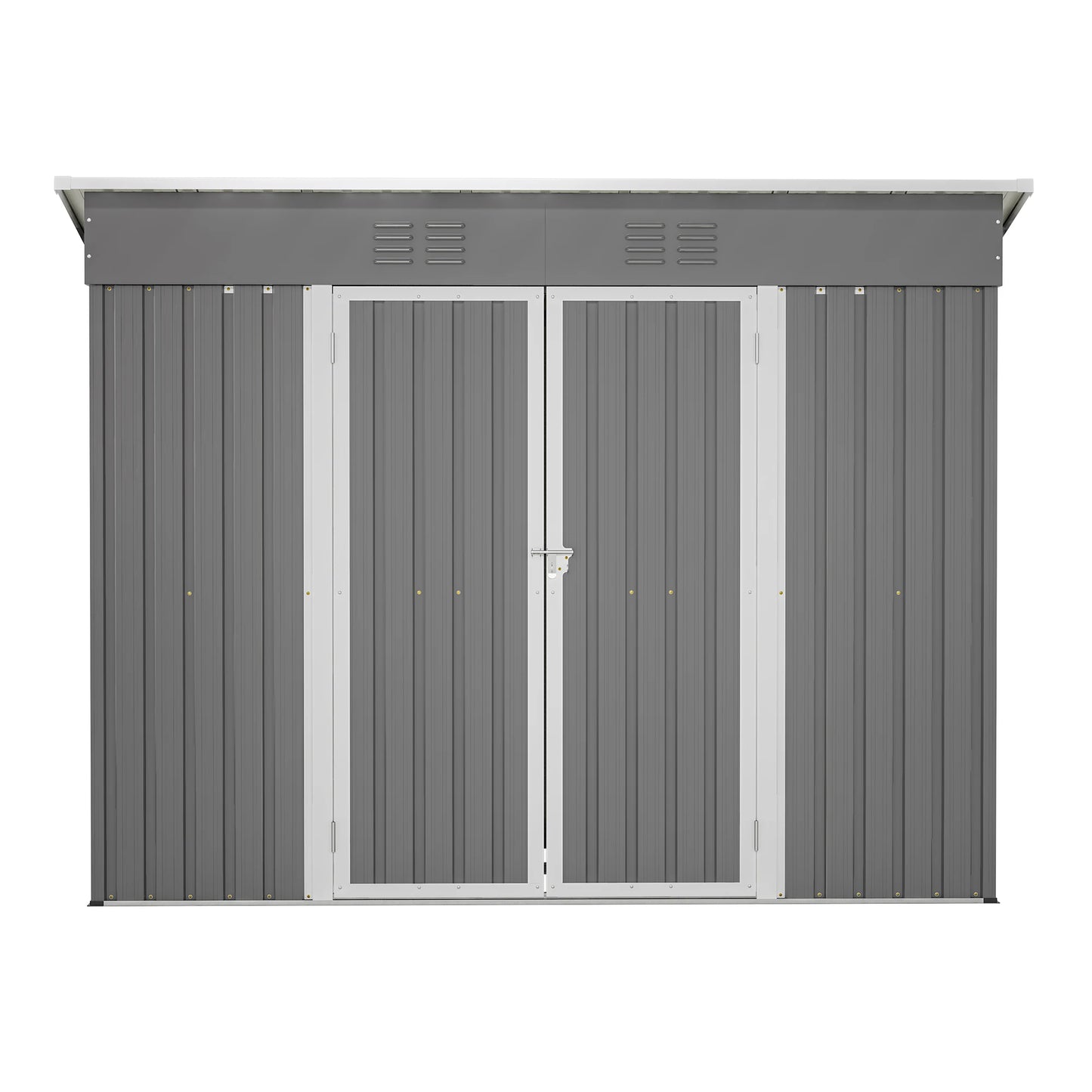 LZBEITEM Metal Outdoor Storage Shed Lean To With Lockable Door
