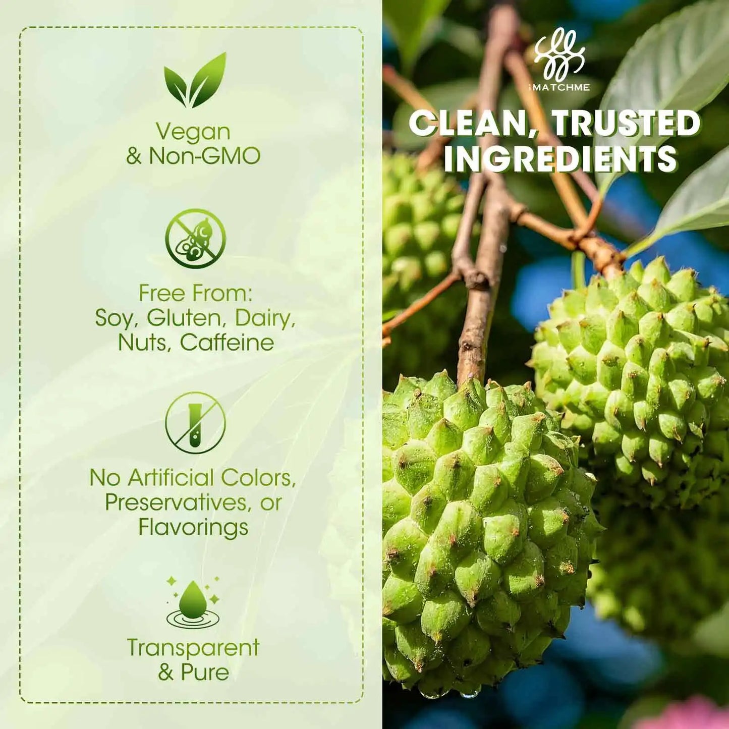 IMATCHME Organic Soursop Graviola Liquid Drops Antioxidant Immune Support