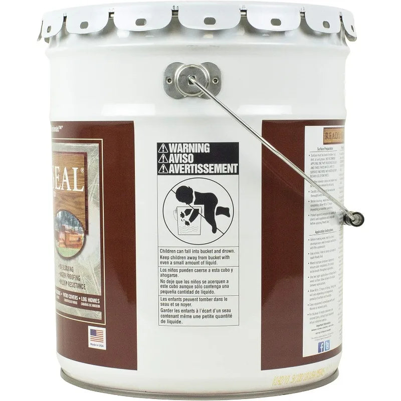 Exterior Stain and Sealer for Wood, 5-Gallon, Dark Walnut