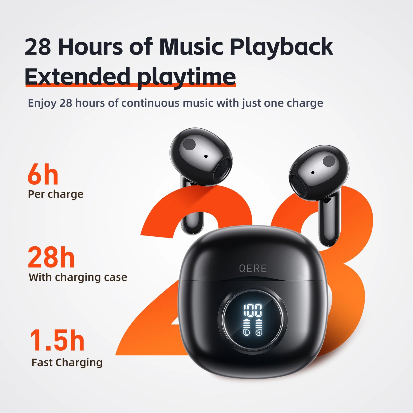 QERE E40 Wireless Bluetooth Earphones With 13mm Driver