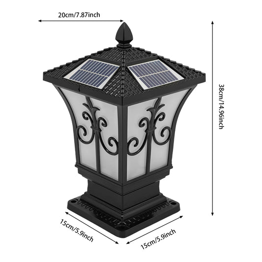 Outdoor Solar Post Light IP44 Pillar Lamp With Weatherproof