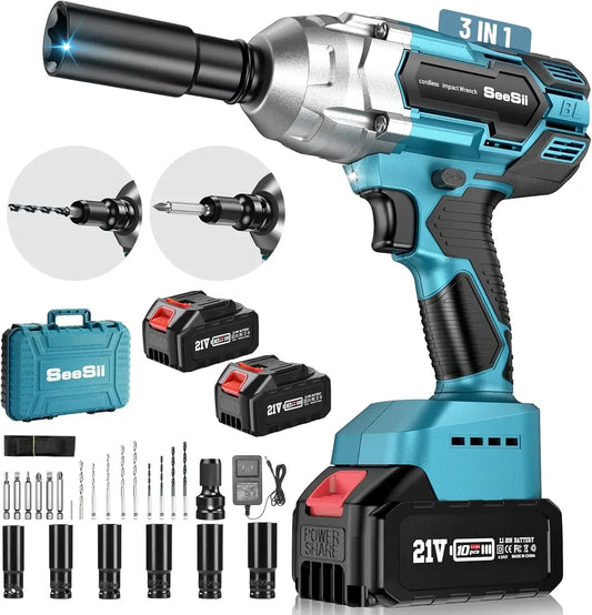 Seesii WH700 Cordless Brushless Impact Wrench Battery Included