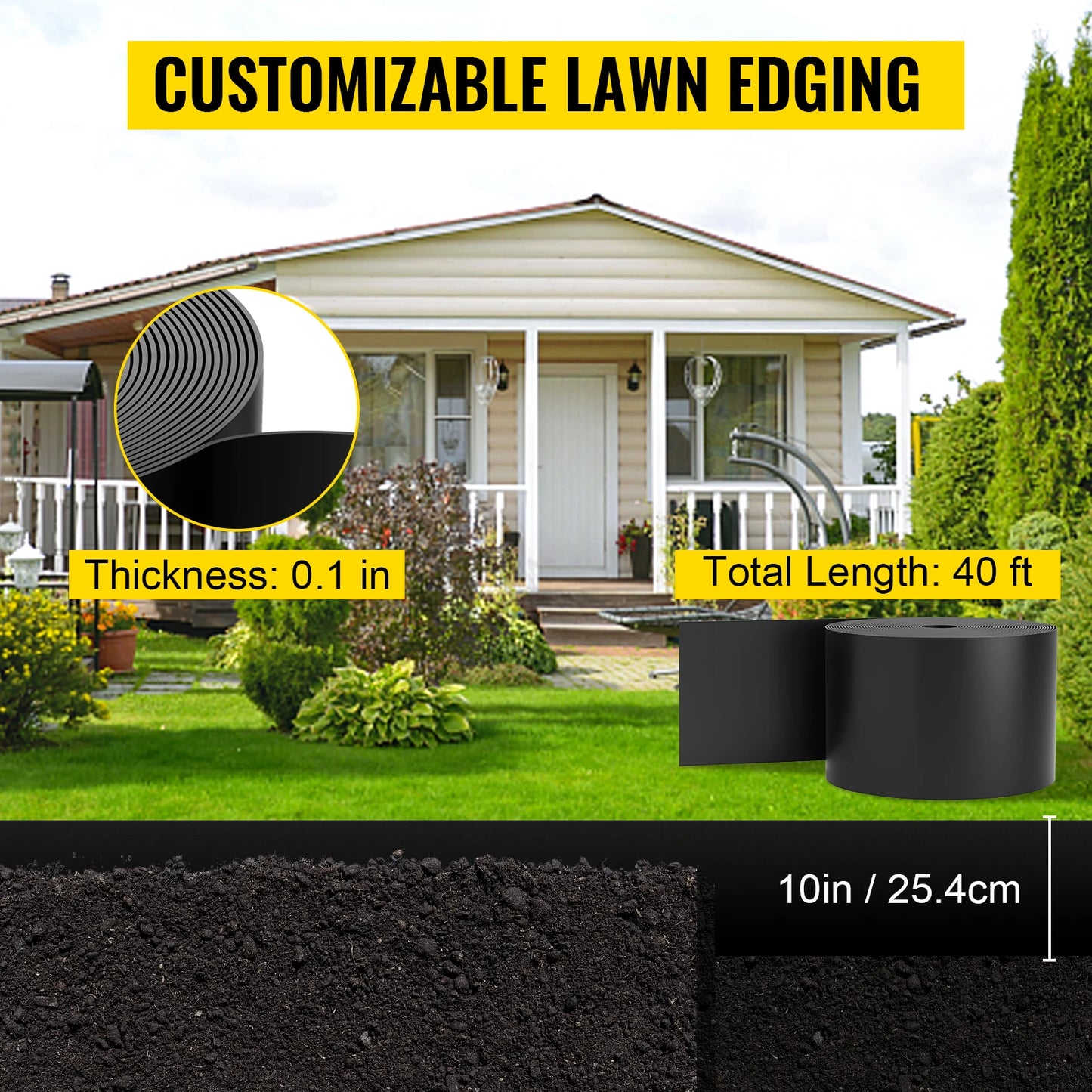VEVOR Landscape Edging HDPE Border for Gardens
