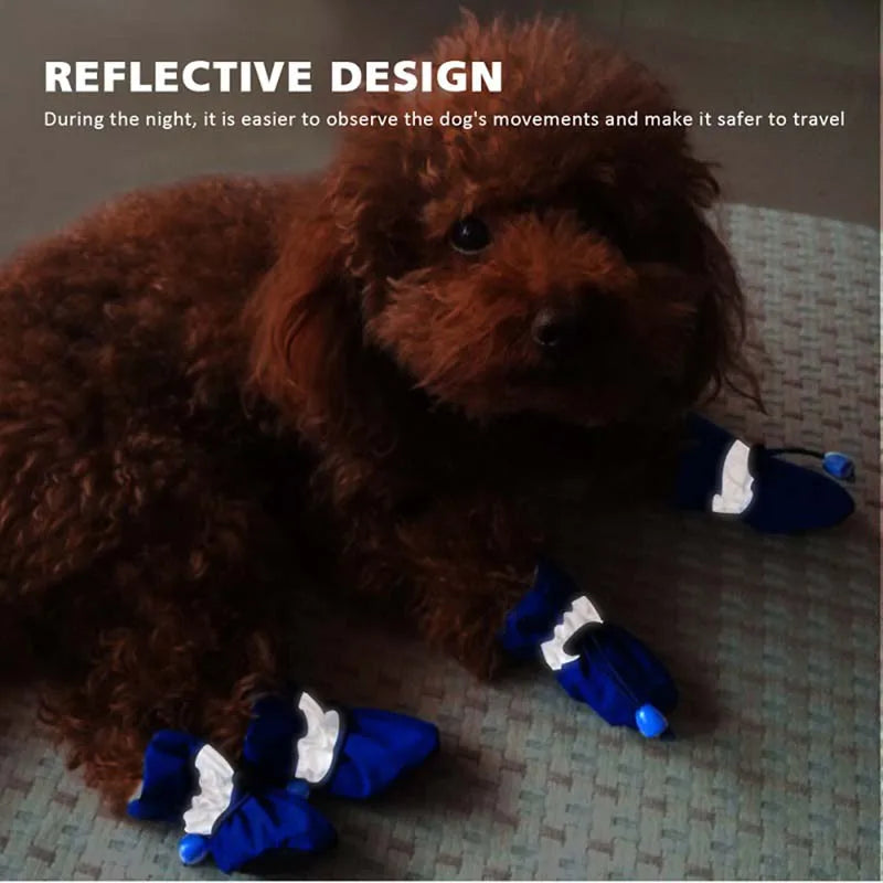 Non Slip Puppy Shoes Set of 4 Winter Waterproof Soft Soles