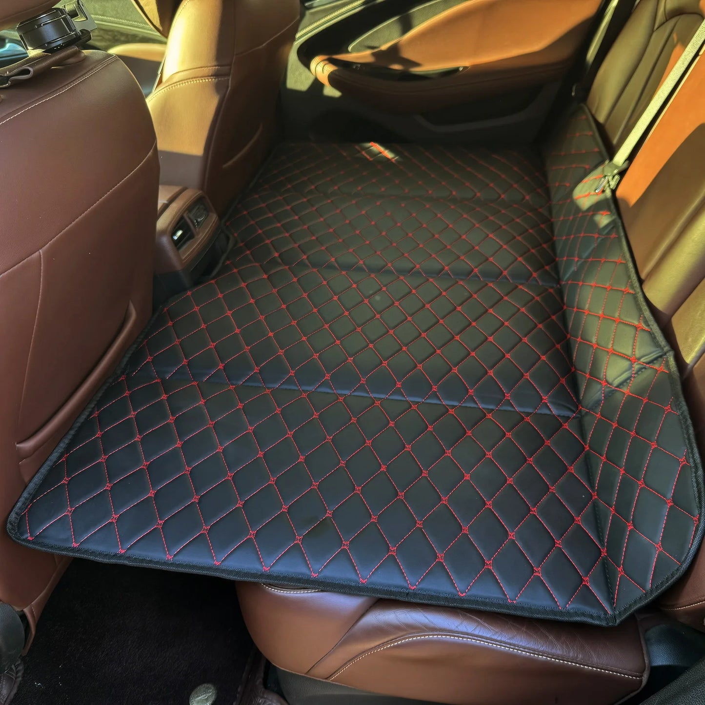 Car Mattress PU Leather Car Back Seat Folding Bed Mattress Non-Inflatable Portable Back Seat Mattress Car Accessories