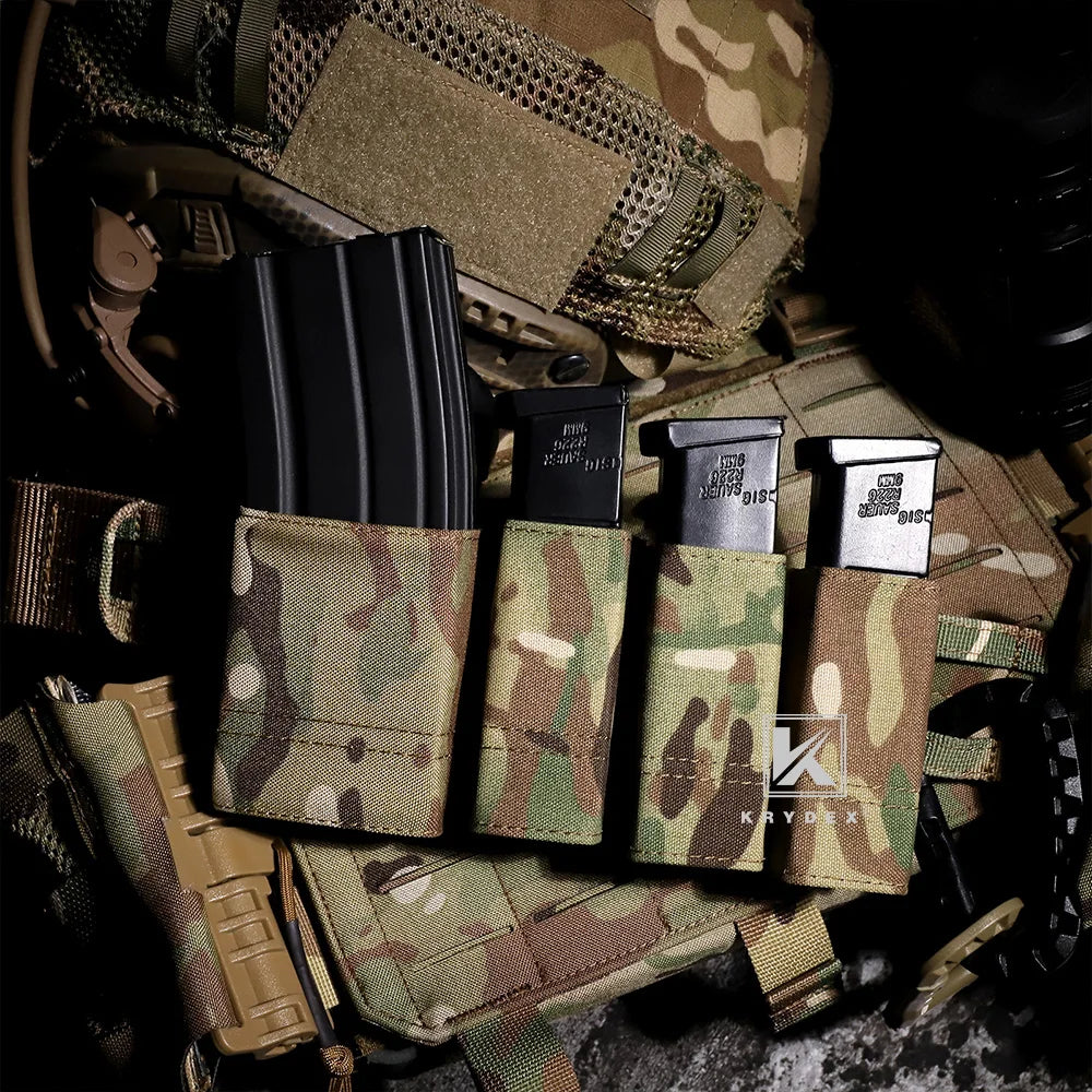 KRYDEX Tactical 9mm Pistol Magazine Pouch With MOLLE Kydex Insert