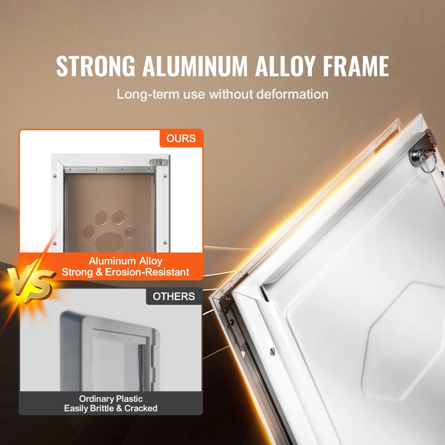 NONEDog Door Aluminum Frame Pet Door With Lock And Flap