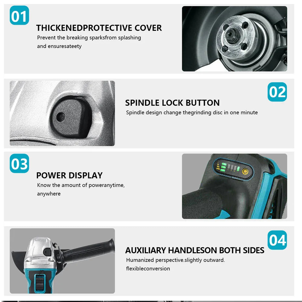 Magnitt Brushless Cordless Angle Grinder 18V Power Tool