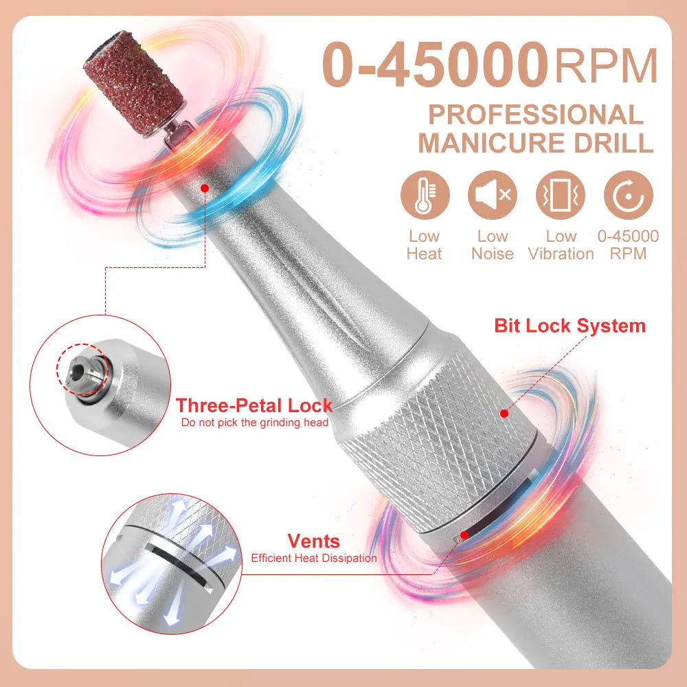 Rechargeable Portable Electric Nail Drill Kit For Polishing And Removing