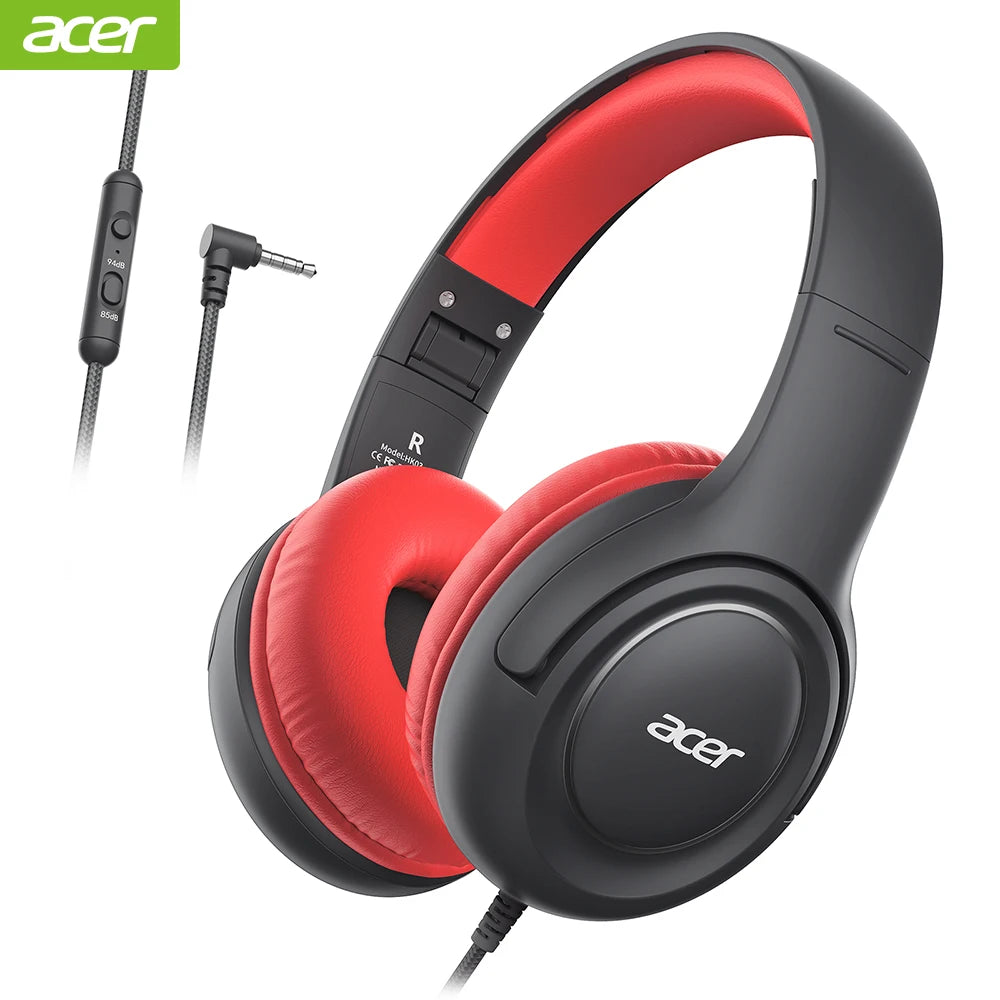 Acer Kids Wired Headphones With Volume Limiter For School