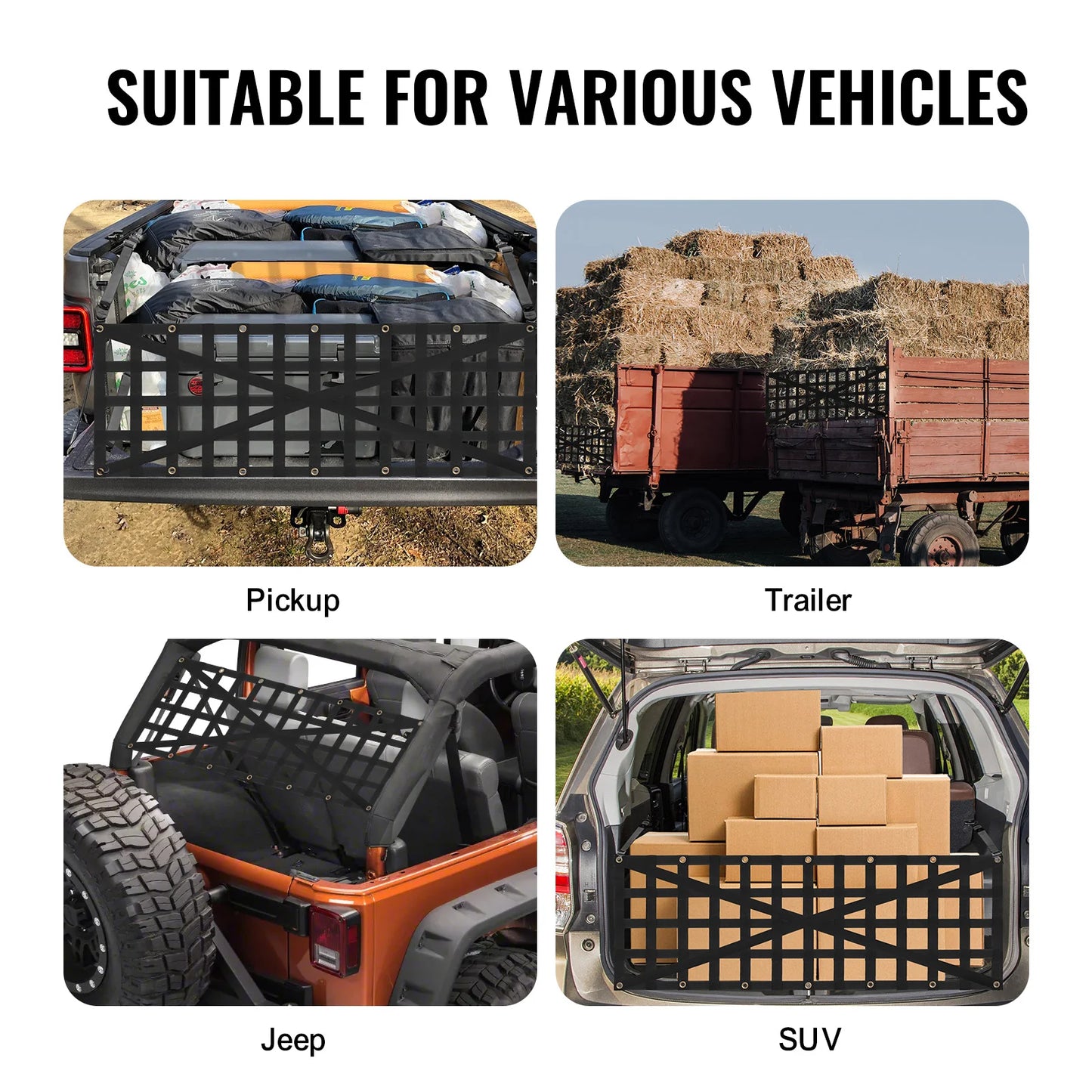Universal Car Trunk Net Mesh With Telescopic Straps Cargo Organizer