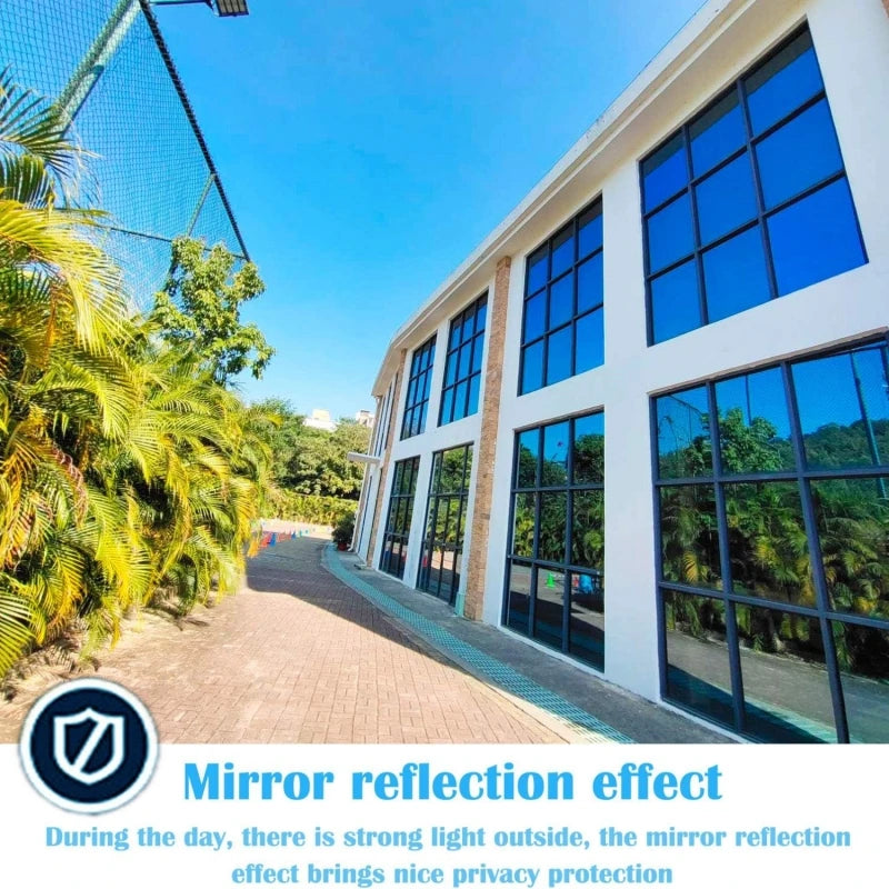 0.9X6.5M One Way Privacy Window Film Reflective Mirror Sun Blocking Heat Control Daytime See Out But Not in Window Tint for Home