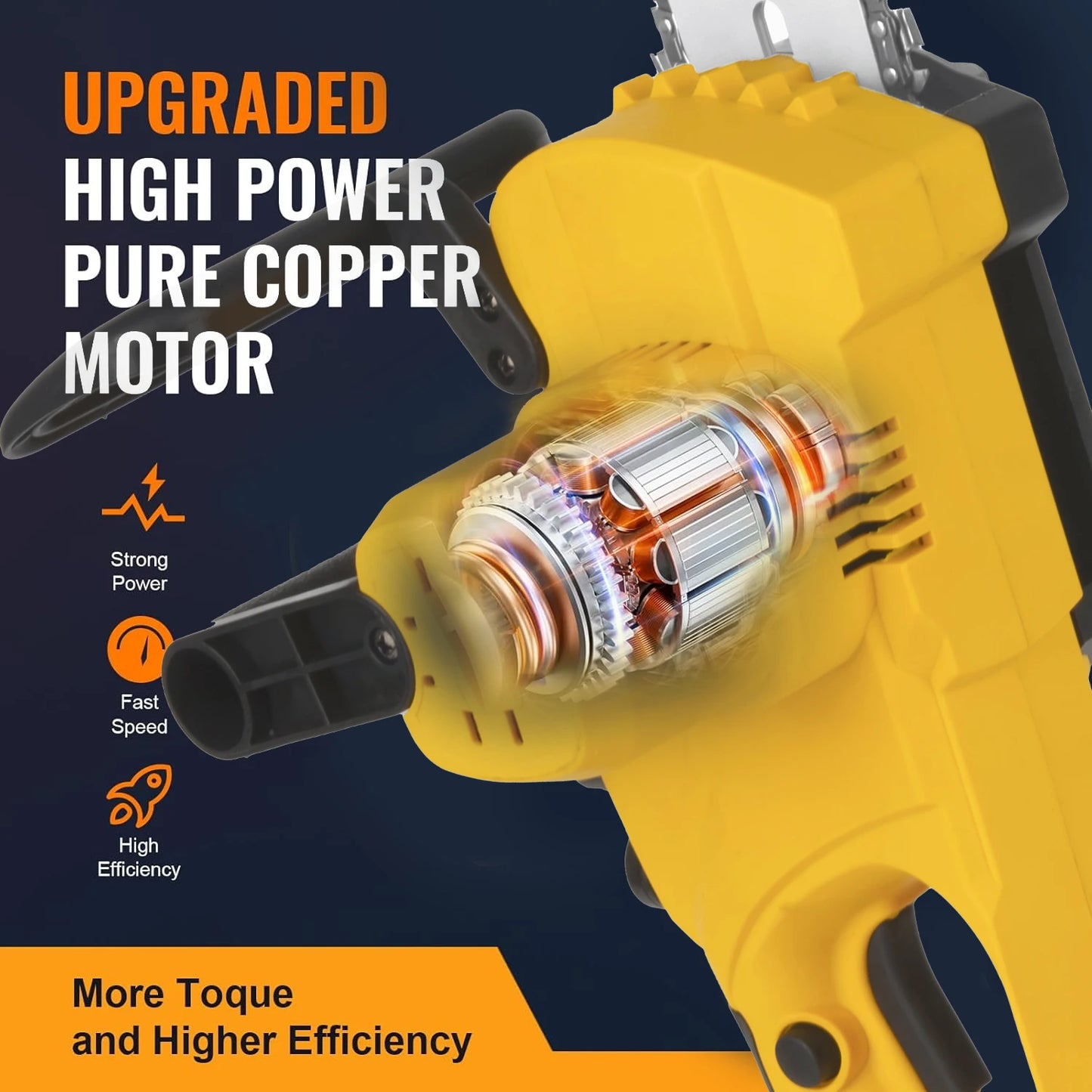 TEGATOK 12 Inch 1200W Cordless Chainsaw With Dual Batteries