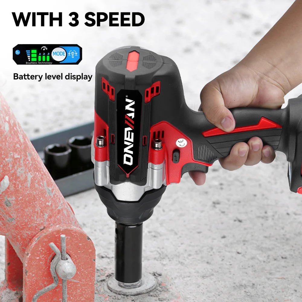 ONEVAN Brushless Electric Impact Wrench 1800 Nm Cordless Power Tool