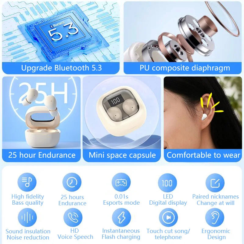 SHUKE Wireless Bluetooth Earphones With Noise Cancelling Earbuds