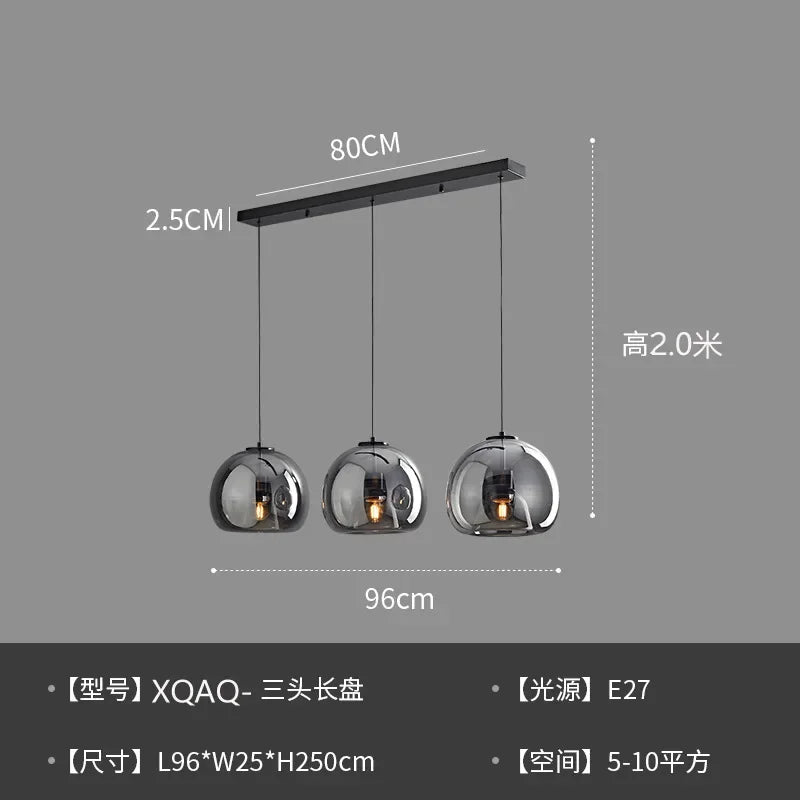 Nordic Modern Glass Ceiling Light E27 Fixture