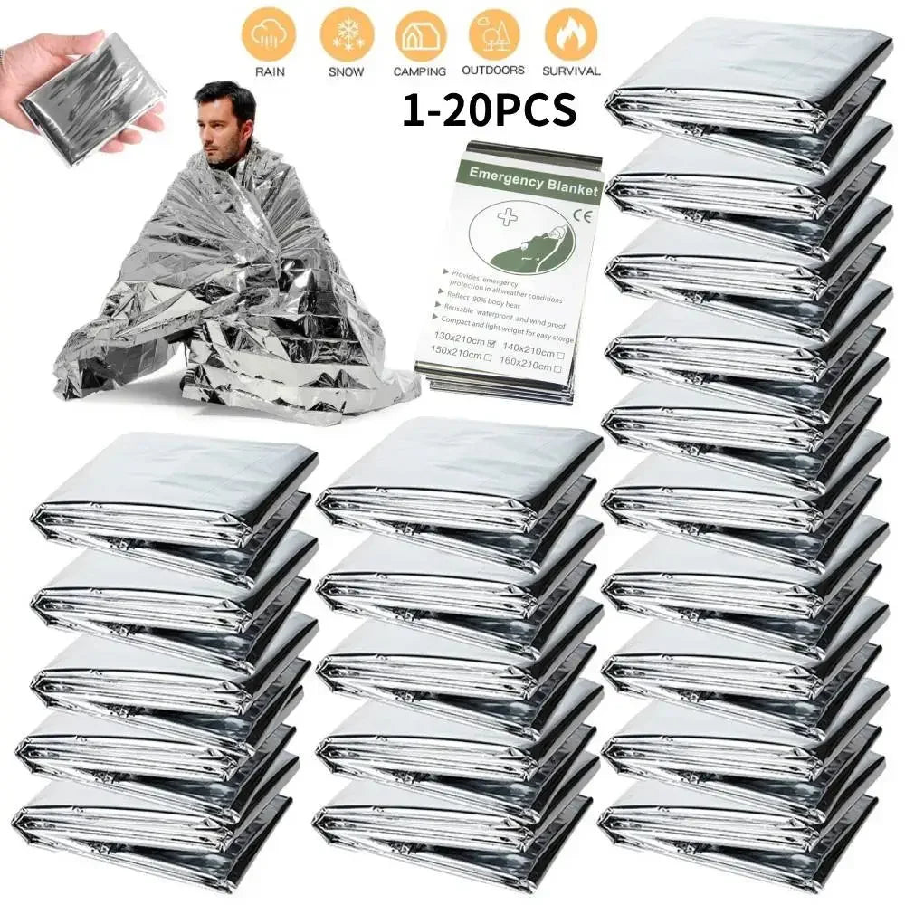 Emergency Blanket Outdoor Survival First Aid Kit Windproof Thermal Rescue