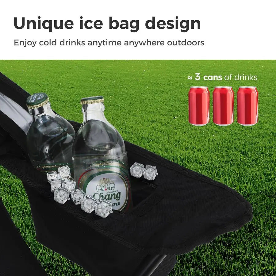 Camping Chair 2 Pack With 3 Can Cooler Bag And Cup Holder
