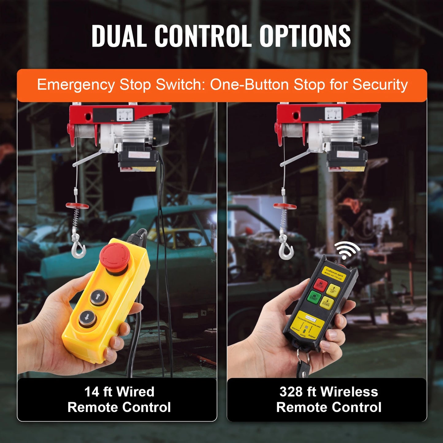 SucceBuy Wireless Electric Hoist Garage Lifting Heavy Loads