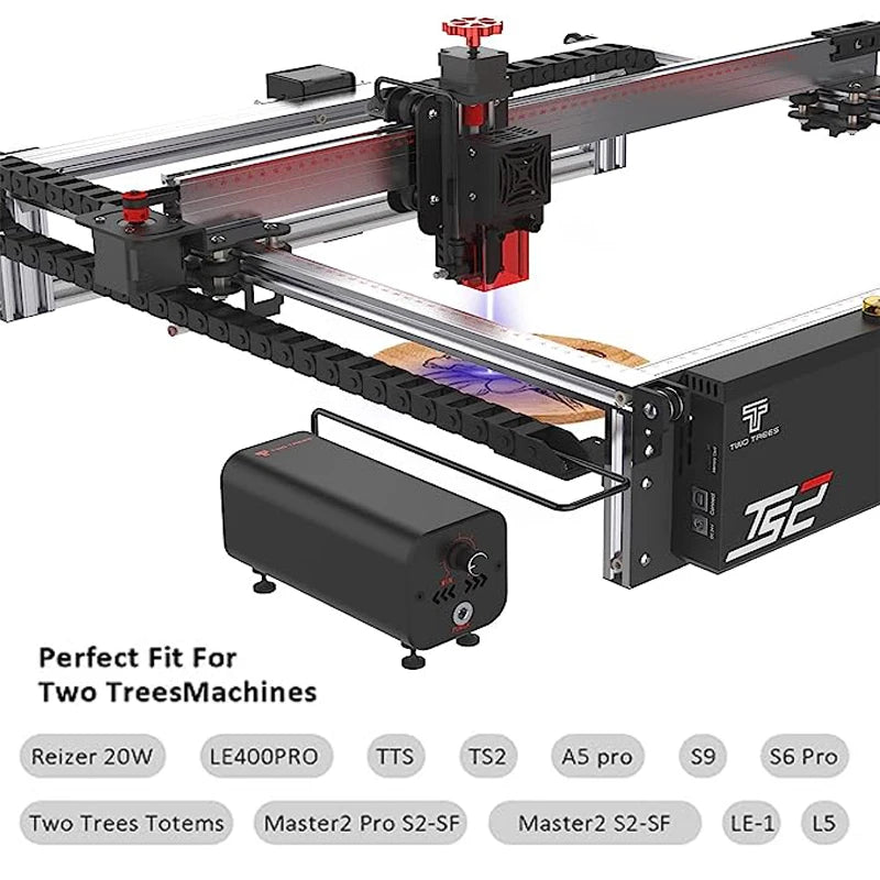 Twotrees low-noise laser engraving machine pneumatic auxiliary pump kit, airflow 10-30L/min, for cutter smoke and dust removal