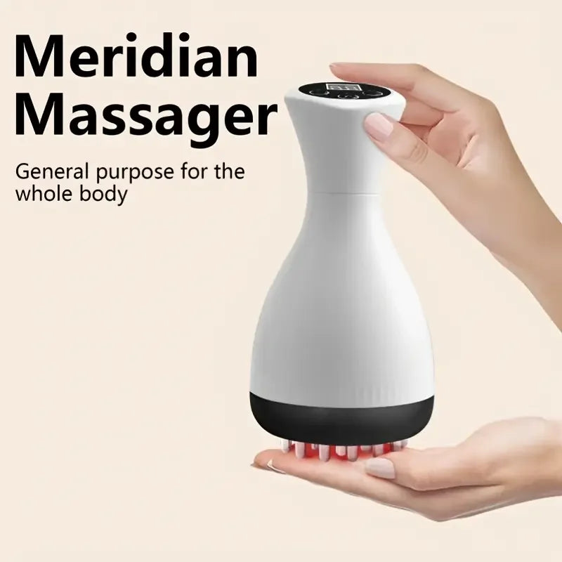 USB Portable Electric Meridian Brush, Heat Massager & Scraper with Smart Temp Control, Suitable for Legs/Shoulders/Neck/Abdom