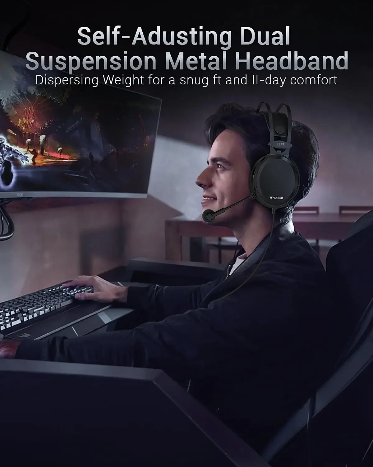 NUBWO N7 Stereo Gaming Headset With Noise Canceling Mic PS5