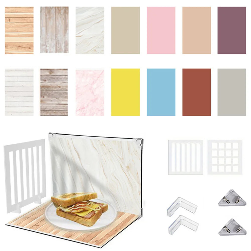 APWIKOGER 7Pcs 14 Patterns Tabletop Food Jewelry Photography Backdrop Kit