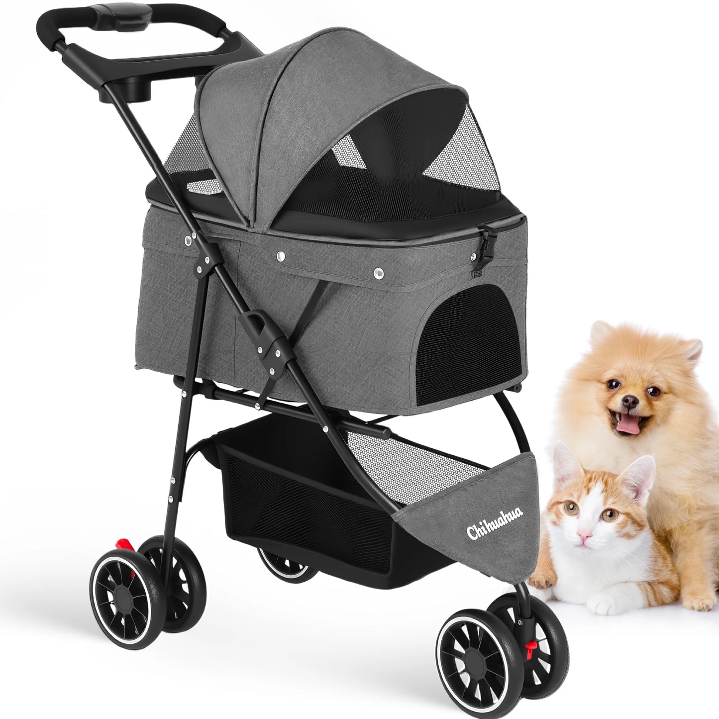 Chihuahua Dog Stroller Foldable With Universal Wheels For Travel