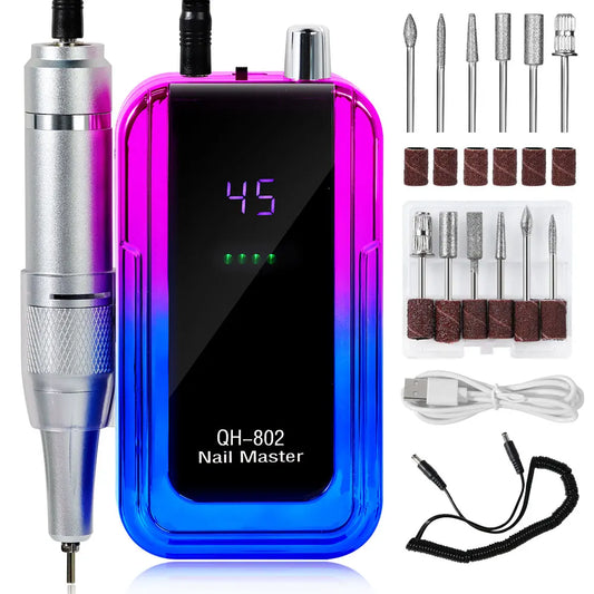 Rechargeable Portable Electric Nail Drill Kit For Polishing And Removing