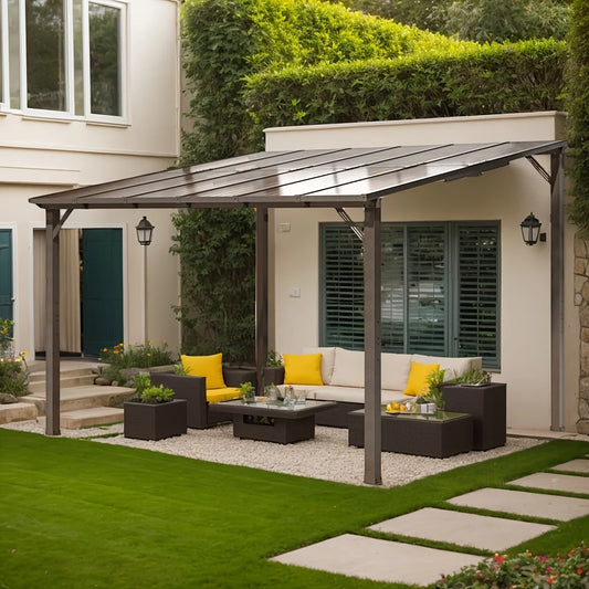 Polar Aurora Hardtop Gazebo Aluminum Frame Galvanized Roof Weatherproof Pavilion