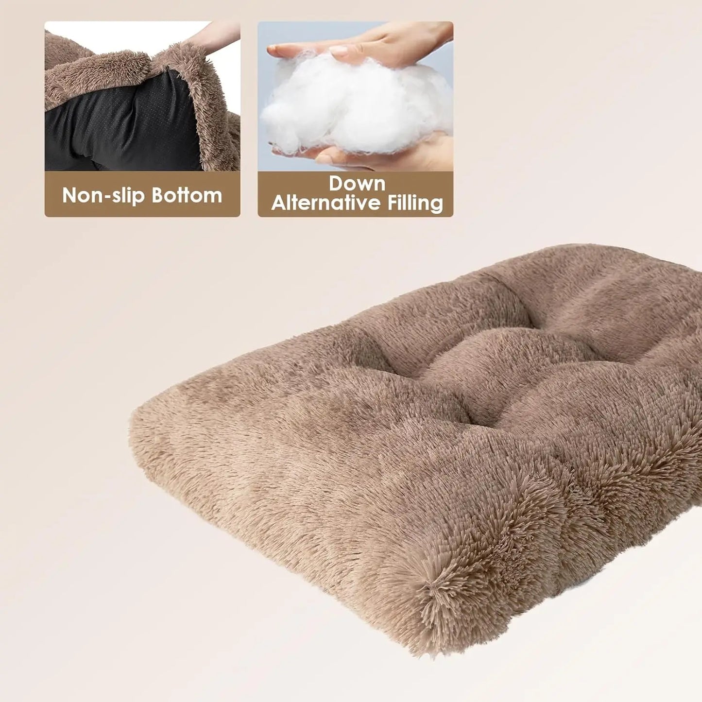 Plush Dog Bed Calming Anti Anxiety Washable Non Slip Mat