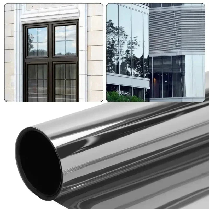 0.9X6.5M One Way Privacy Window Film Reflective Mirror Sun Blocking Heat Control Daytime See Out But Not in Window Tint for Home