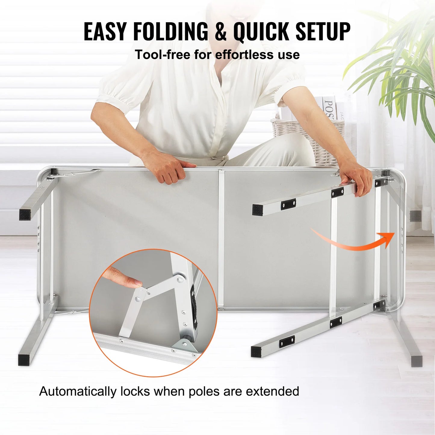 SucceBuy Folding Portable Bar Table With Carrying Case For Tradeshows