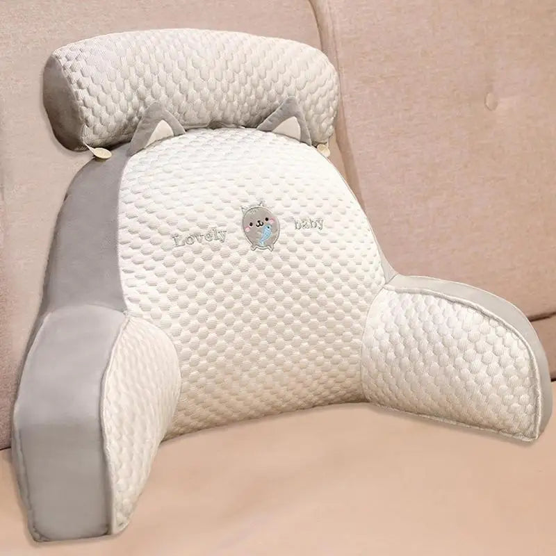 Backrest Pillow With Arms Bed Reading Pillow Ultra-Comfy Bed Chair Arm Pillows For Watching TV Reading Working On Laptop