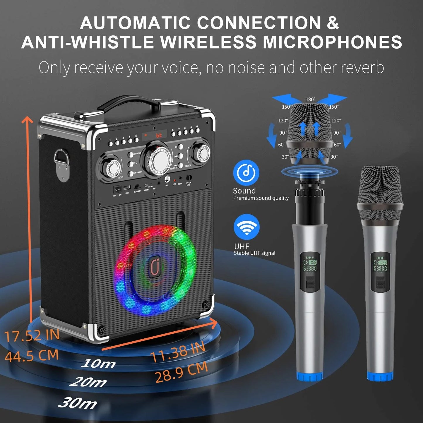 FanFunCabinet S8T Kara Ok Portable Bluetooth Speaker With 3 Microphones