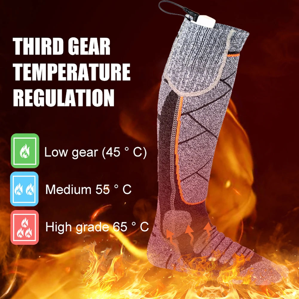 NONECN Electric Heated Socks 3 Modes For Hiking Camping Skiing