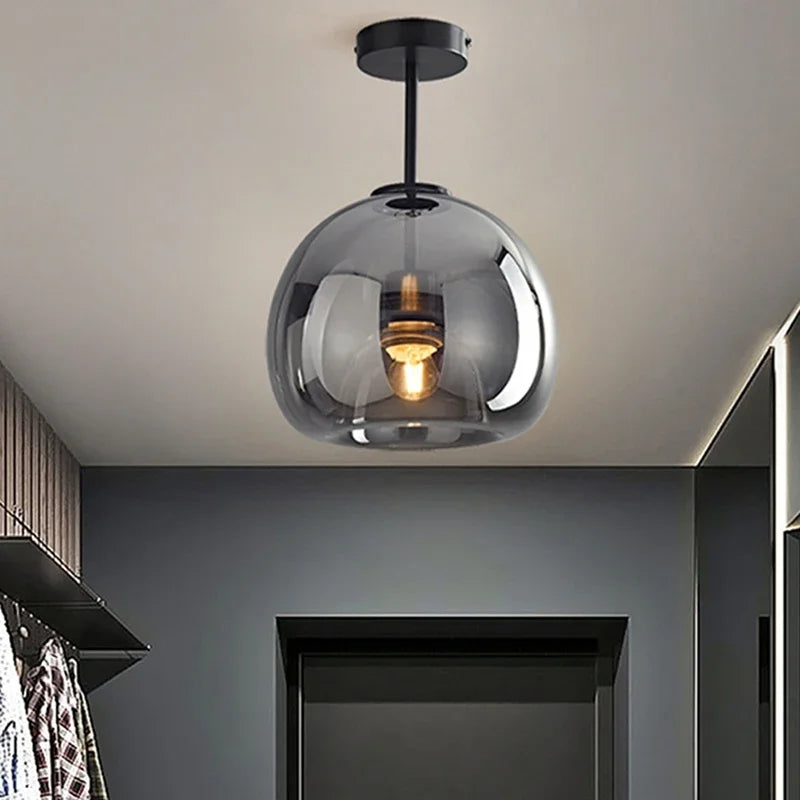 Nordic Modern Glass Ceiling Light E27 Fixture