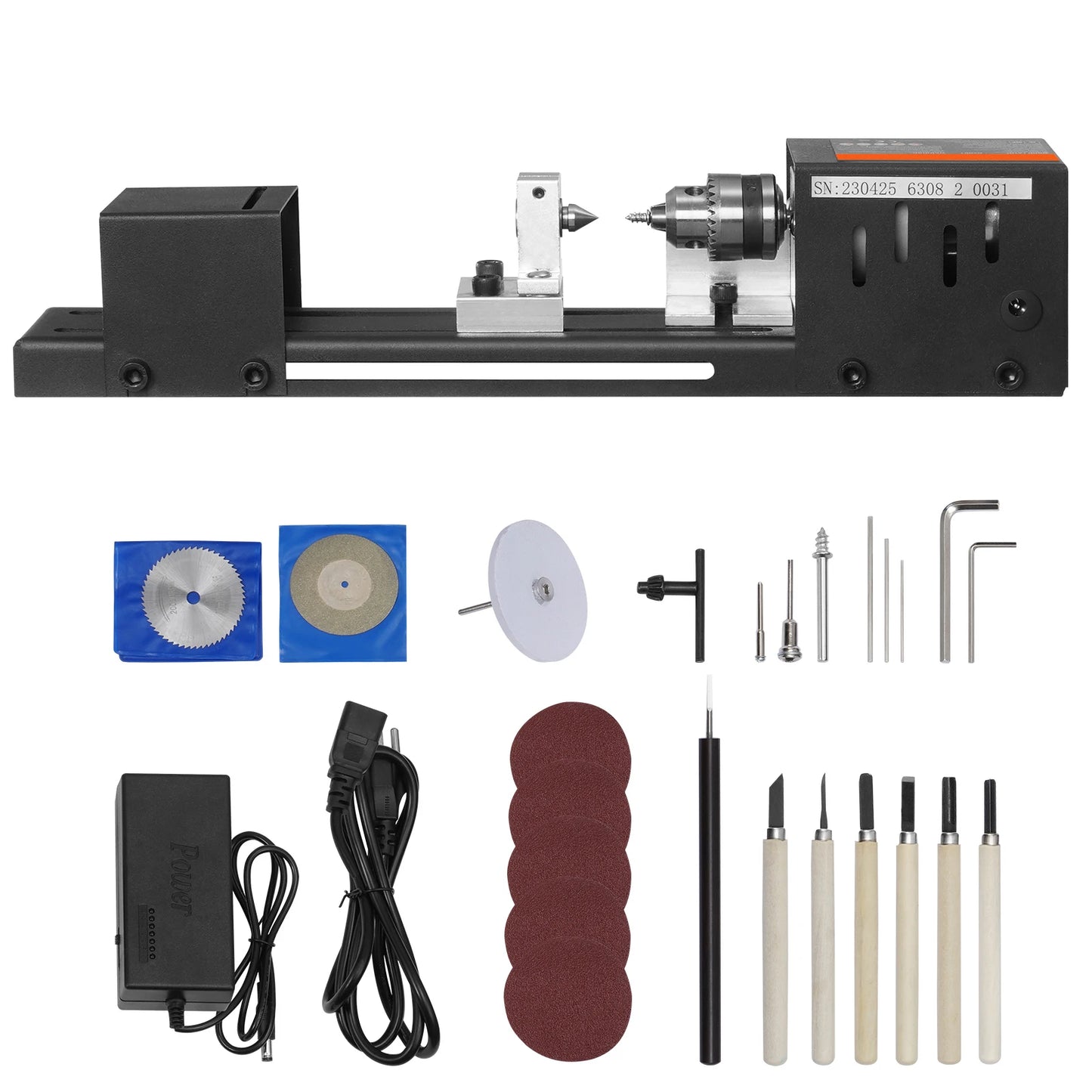 SucceBuy Mini Wood Lathe 7 Speed DIY Woodworking Rotary Tool