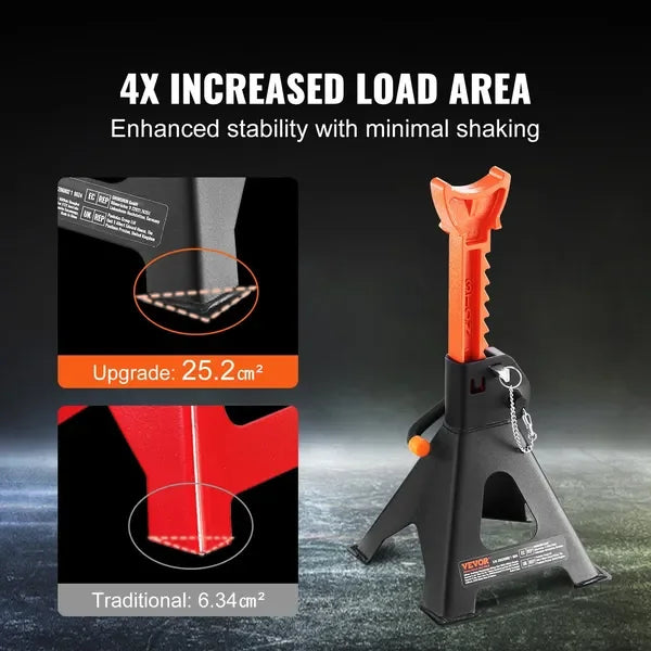 VEVOR Jack Stands, 3 Ton (6,000 lbs) Capacity Car Jack Stands Double Locking, 10.8-16.3 inch Adjustable Height, for lifting SUV,