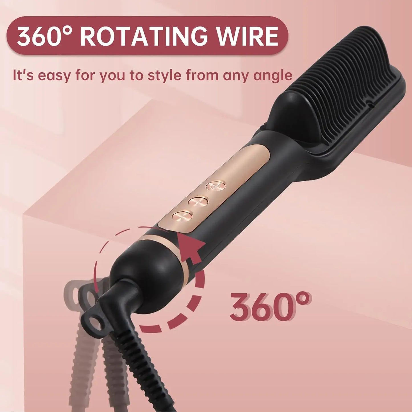 AP02 Negative Ionic Hair Straightener Brush Fast Heating Auto Off