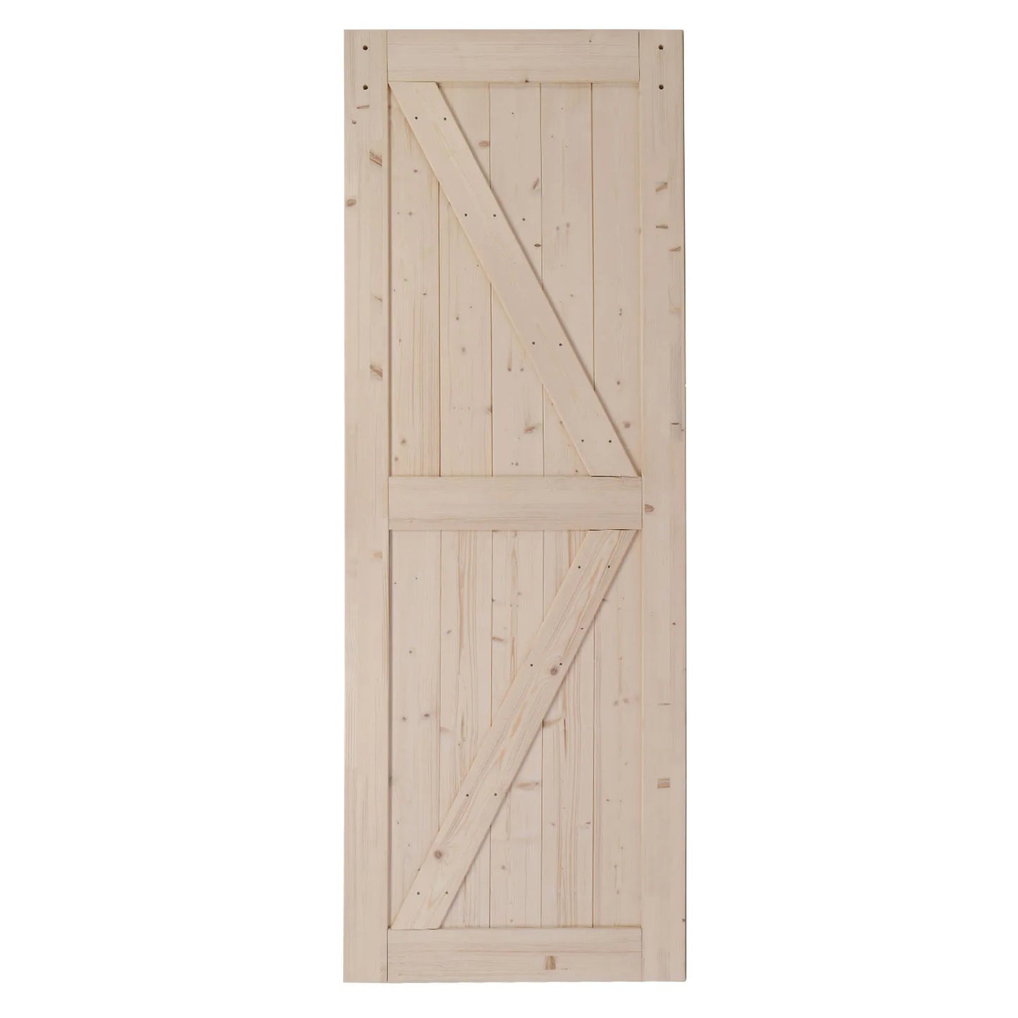 Unfinished Sliding Barn Door With K Frame In Spruce Wood