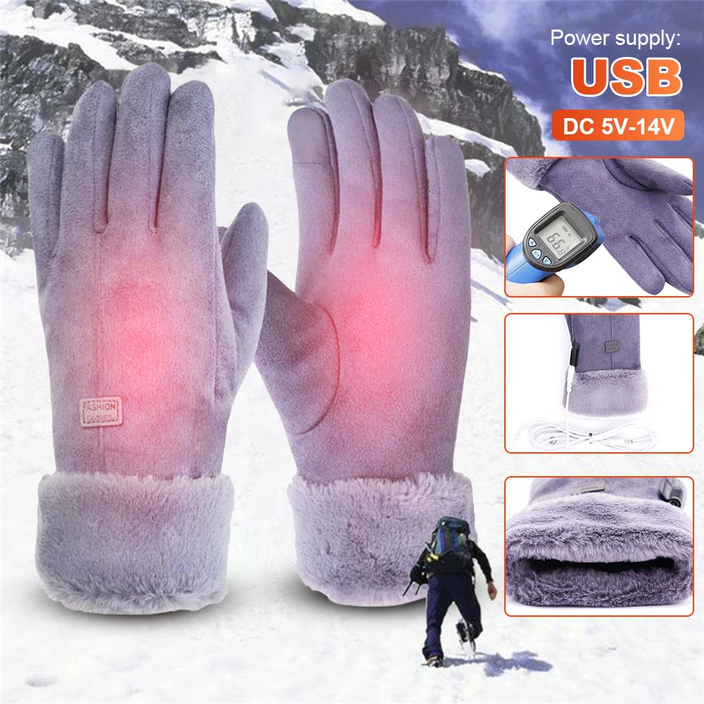 APWIKOGERCN USB Heated Gloves 3 Gear Thermal Motorcycle Riding